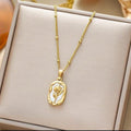 Anti Tarnish White Enamel Rose Pendant Necklace for Women