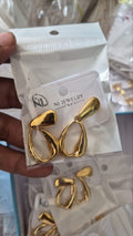 Anti-Tarnish Sculpted Teardrop Loop Earrings