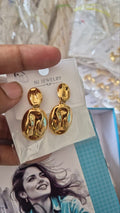 Anti-Tarnish Molten Oval Drop Earrings