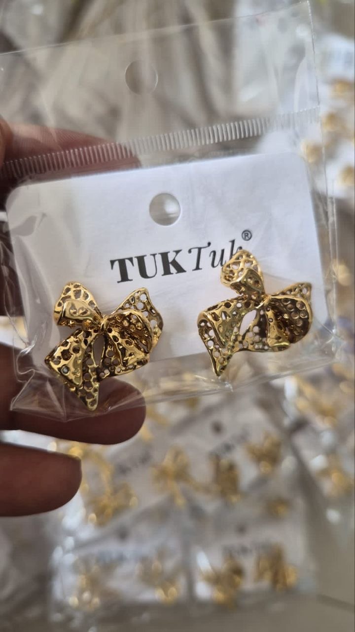 Anti-Tarnish Vintage Lace Bow Earrings