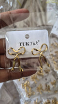 Anti-Tarnish Minimal Ribbon Bow Earrings