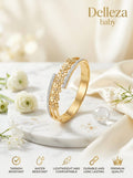 Baby Size Anti-Tarnish Floral Crystal Open Bracelet