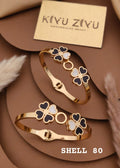 Anti Tarnish Black & White Clover Bracelet