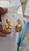 Anti-Tarnish Sculpted Wave Drop Earrings