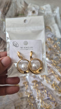 Anti-Tarnish Pearl Orbit Drop Earrings