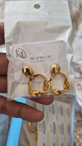 Anti-Tarnish Molten Loop Drop Earrings