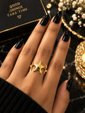 Anti-Tarnish Golden Starfish Adjustable Ring