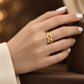 Anti-Tarnish Chunky Chain Link Adjustable Ring