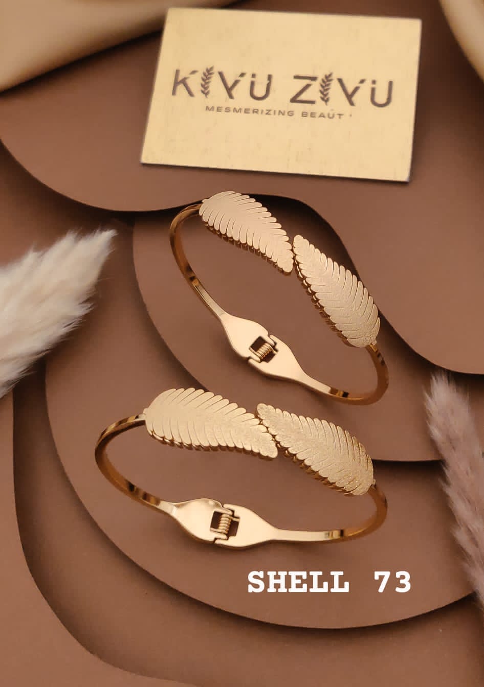 Anti Tarnish Double Feather Bracelet
